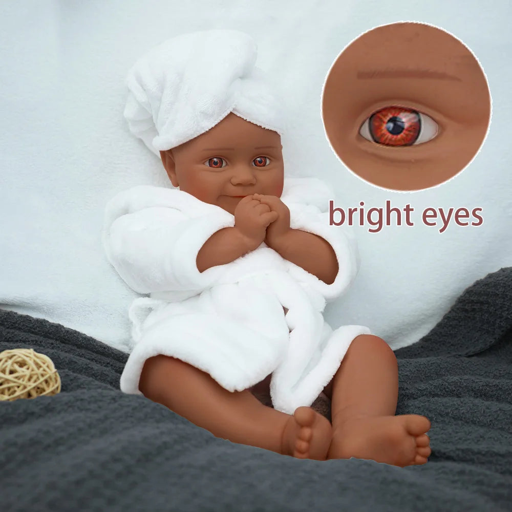 18.5-inch full body medical grade silicone lifelike baby girl, 3.9kg soft touch, lively and sweet smile when opening eyes