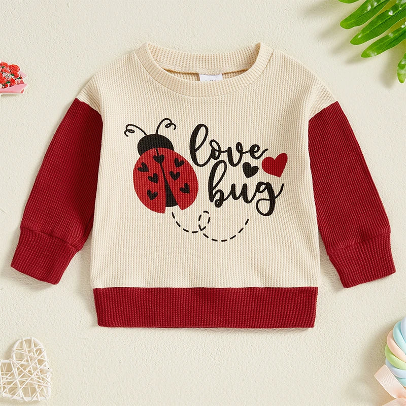 Adorable Infant Ladybug Patterned Sweatshirts with Long Sleeves and Round Neckline for Boys and Girls - Stylish Pullovers for