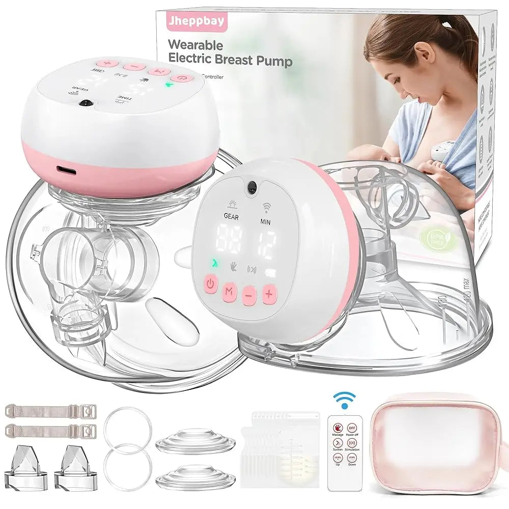 2 Pcs Electric Wearable Breast Pump Silent Milk Extractor Painless Automatic Milker Comfort Breastfeeding 1200mAh USB Chargable
