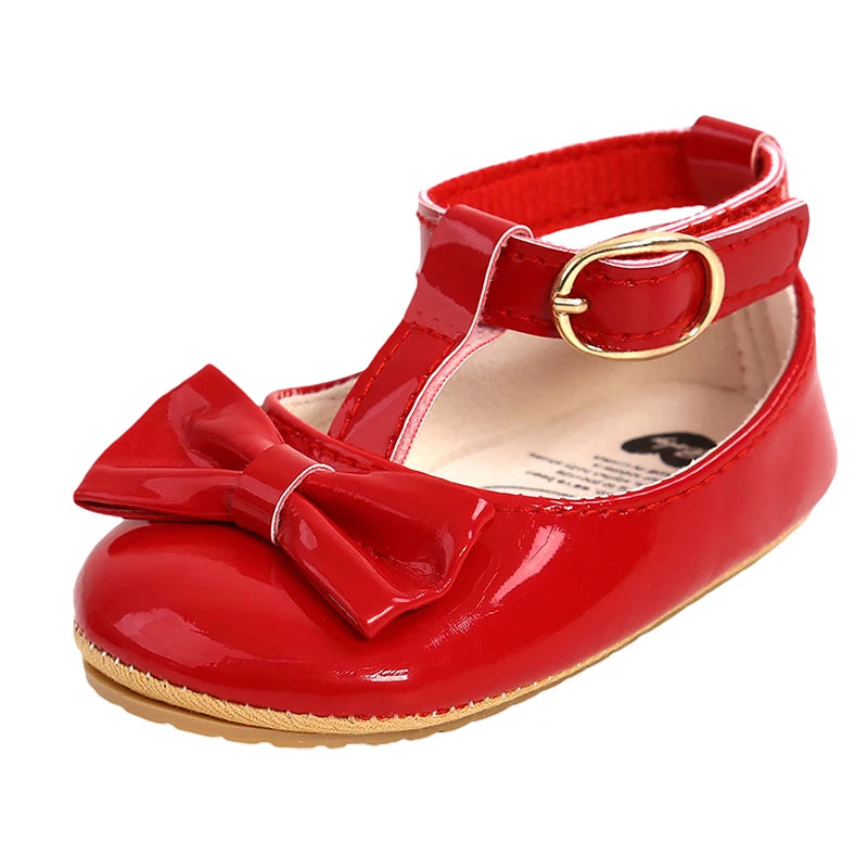 Cute Baby Girl s Glitter Sneakers with  Strap and Matching Bow Headband Set for Stylish Toddlers