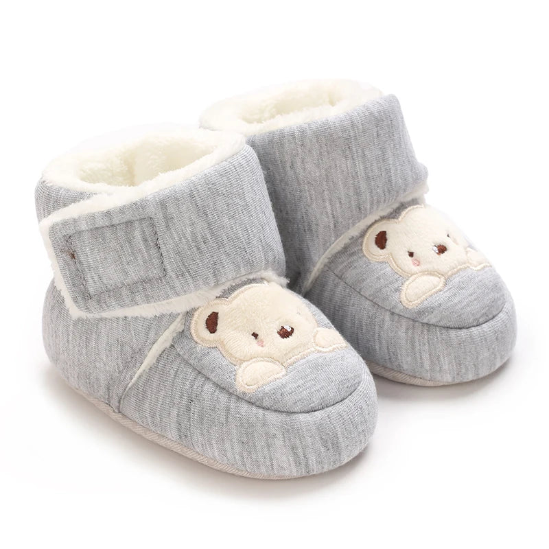 Winter Baby Boots Cartoon Soft Sole Anti-Slip Warm Toddler Shoes Boys Girls Cute Infant Walking Booties"