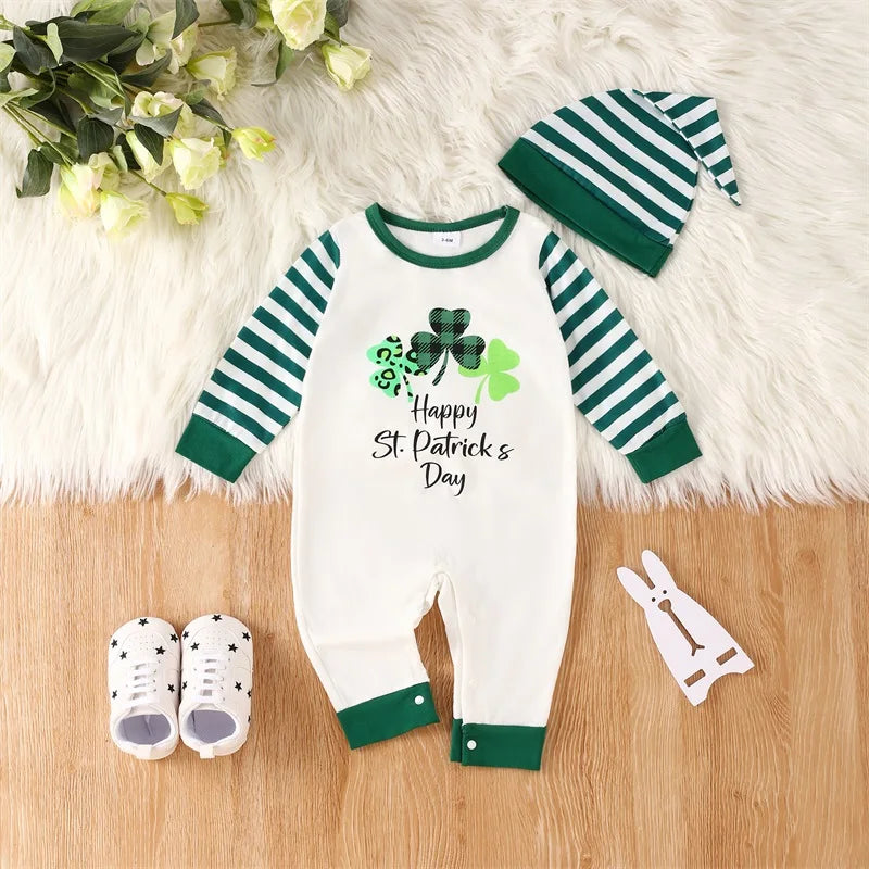 Infant Boys 2-Piece Outfit Short Sleeve V-Neck Striped Bodysuit with Matching Shorts and Sun Hat for Summer Fun