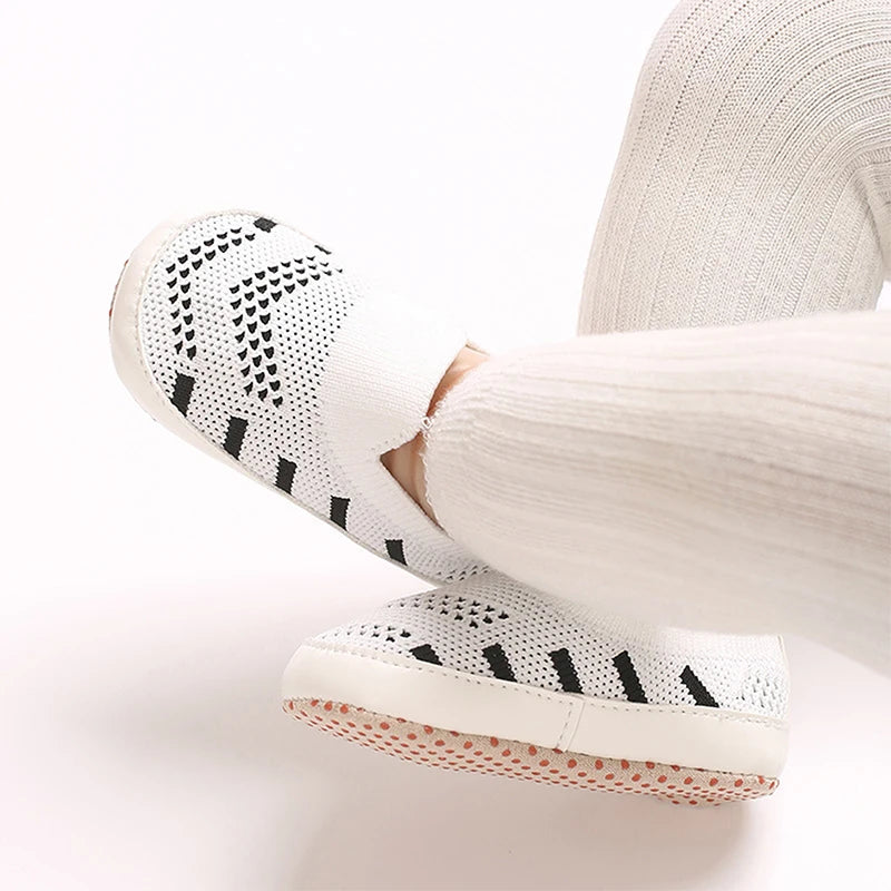 Toddler Canvas Sneakers Colorful Striped Slip-on Shoes Lightweight Breathable Soft Sole Casual Shoes for Summer Autumn