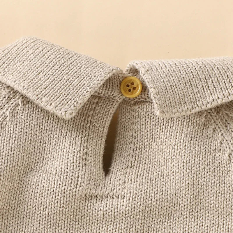 Autumn Winter Baby Knitted Hooded Rompers 0-18m, Long Sleeve Warm Jumpsuits for Infant Toddler Boys & Girls