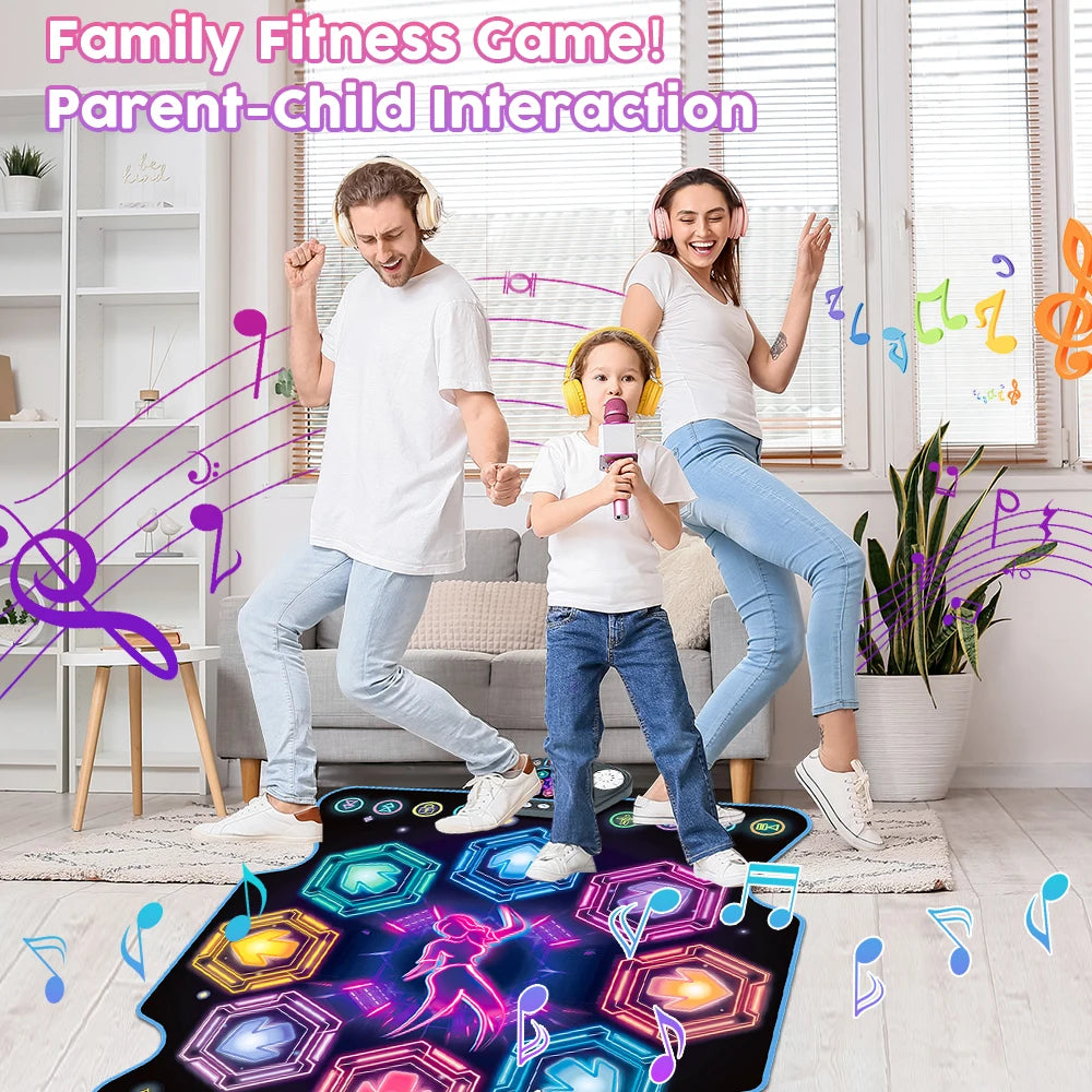 VATOS Dance Mat for Kids 27 Levels 8 LED Keys Bluetooth 5 Game Modes Built-in Music Ages 3+ Years