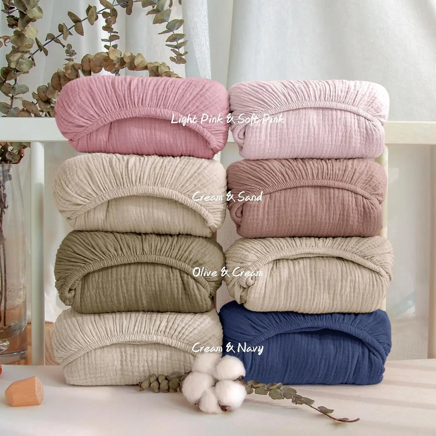 Soft Cotton Fitted Mini Crib Sheets for Boys and Girls, 2-Pack, Breathable and Easy Care