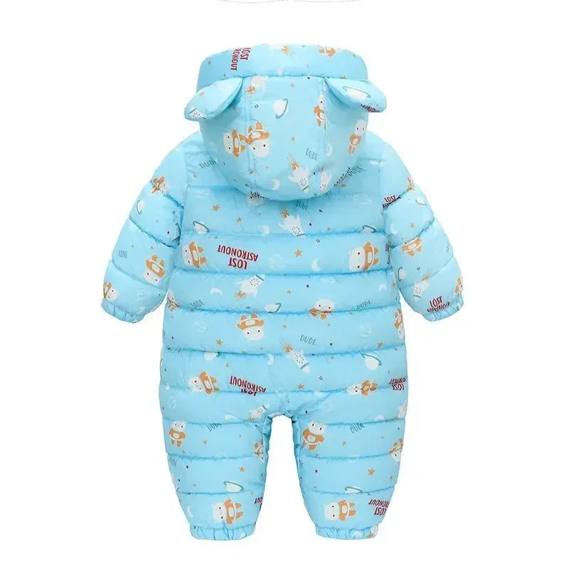 2025 Autumn Winter Baby Snowsuit - Hooded Plus Velvet Warm Rompers for Toddler Boys & Girls (0 - 5T)