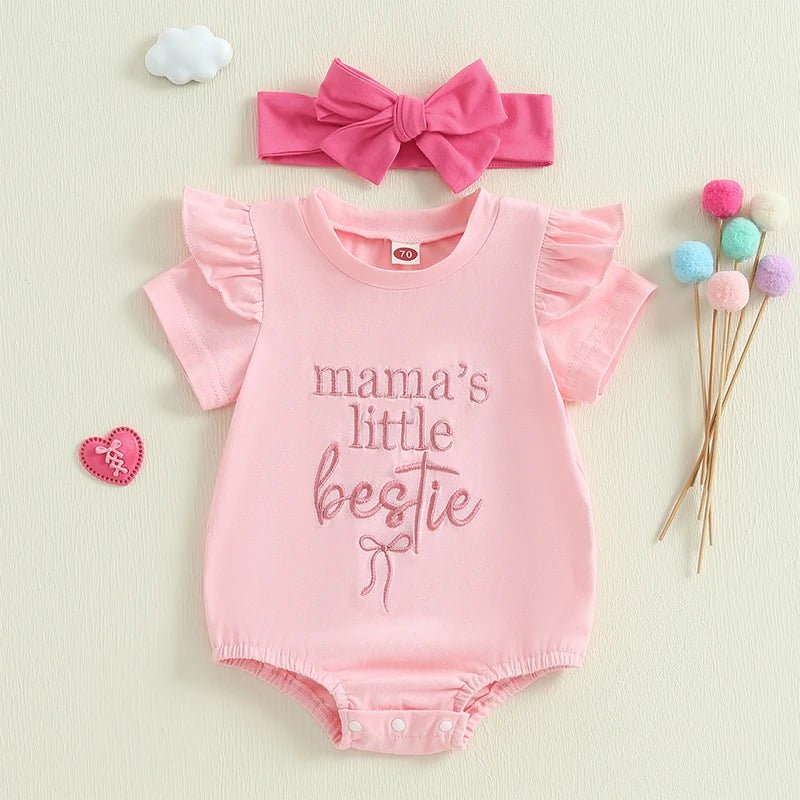 Adorable Infant Floral Print Sleeveless Romper with Matching Headband Set for a Stylish Summer Look