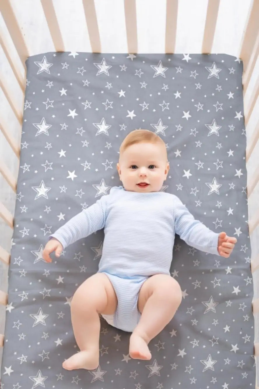 4 Pack Star Moon Crib Sheets Set, Neutral Baby Mattress Cover for Boys Girls, Breathable Fitted Crib Sheets