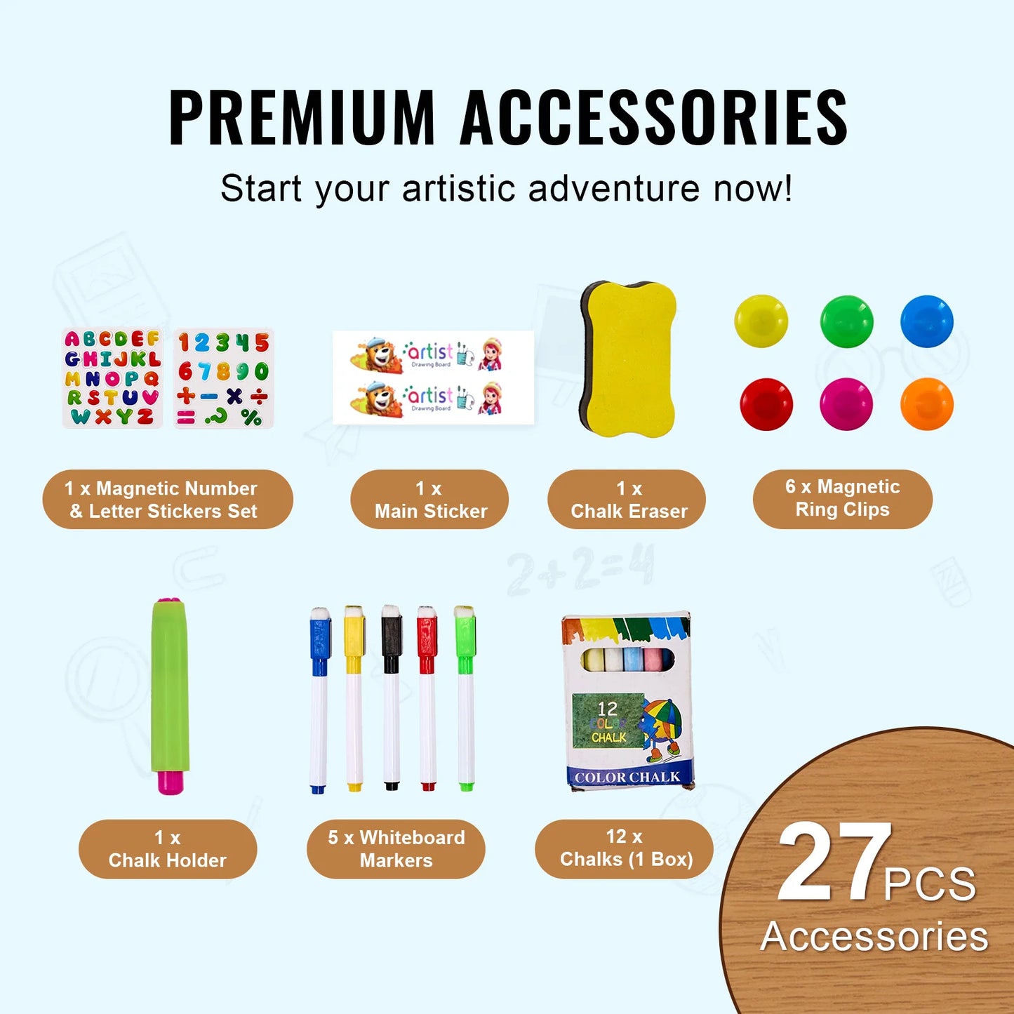 SucceBuy Children Magnetic Drawing Board Painting Art Easel with Chalkboard Wordpad Baby Color Graffiti Drawing Toys for Kids