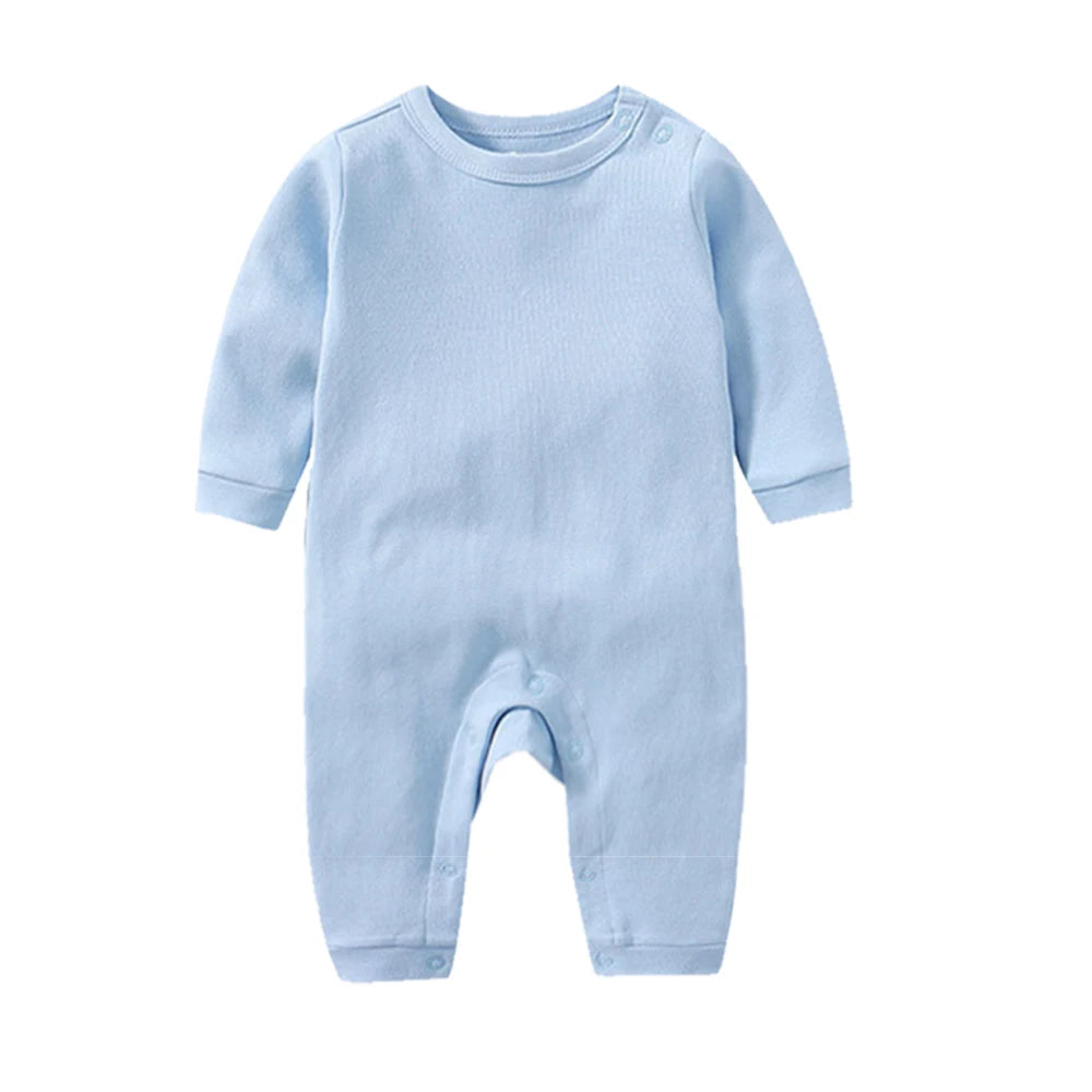 100% Cotton Baby Girl Jumpsuit Boy Rompers Solid Grows One-Pieces Newborn Sleepsuits Roupa de Bebe Jumpers Spring Autumn White