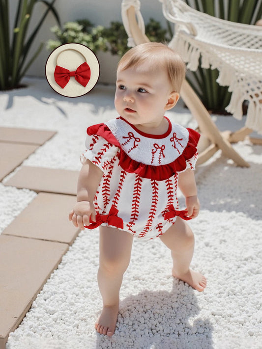 Adorable Infant Floral Romper with Matching Bow Headband Set for Summer Sleeveless Jumpsuit Outfit for Baby Girl