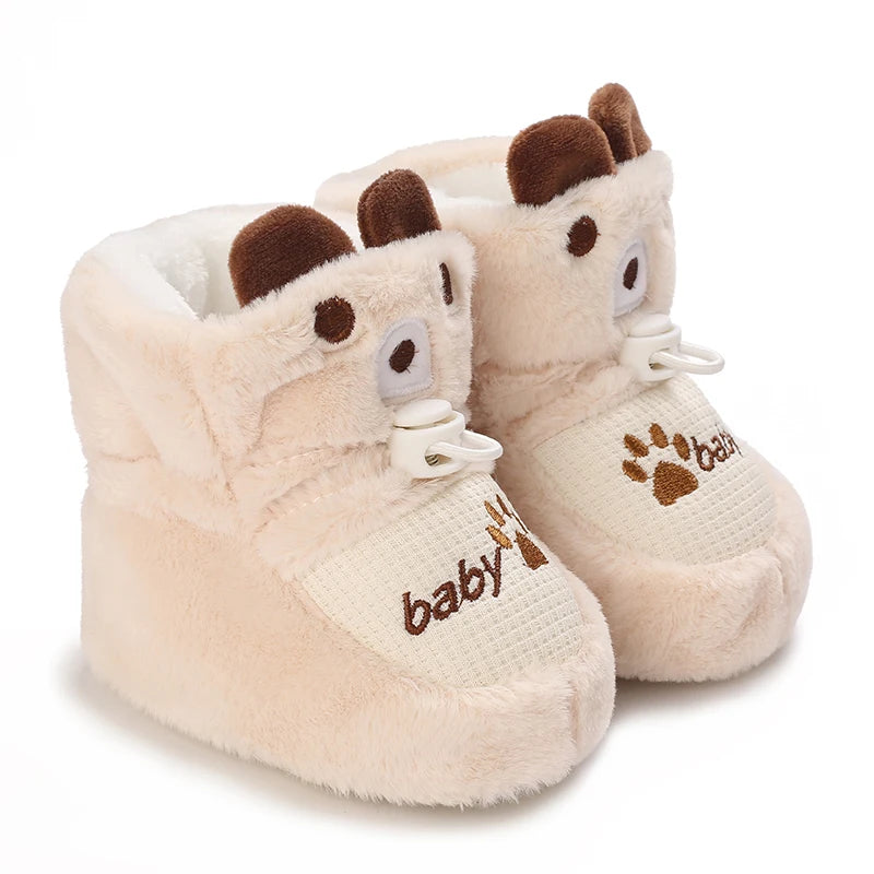 Winter Baby Boots Cartoon Soft Sole Anti-Slip Warm Toddler Shoes Boys Girls Cute Infant Walking Booties"