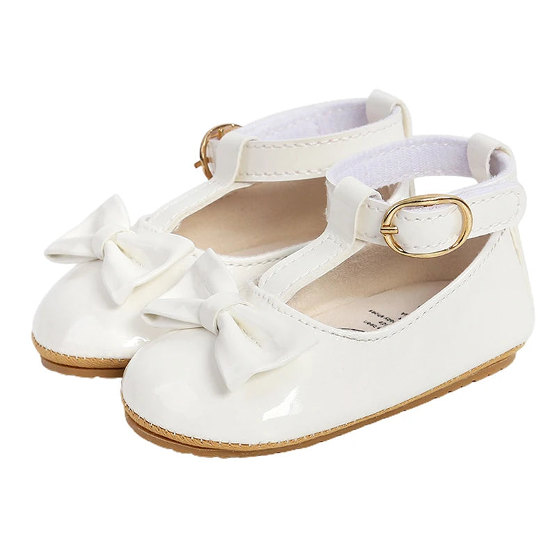 Cute Baby Girl s Glitter Sneakers with  Strap and Matching Bow Headband Set for Stylish Toddlers