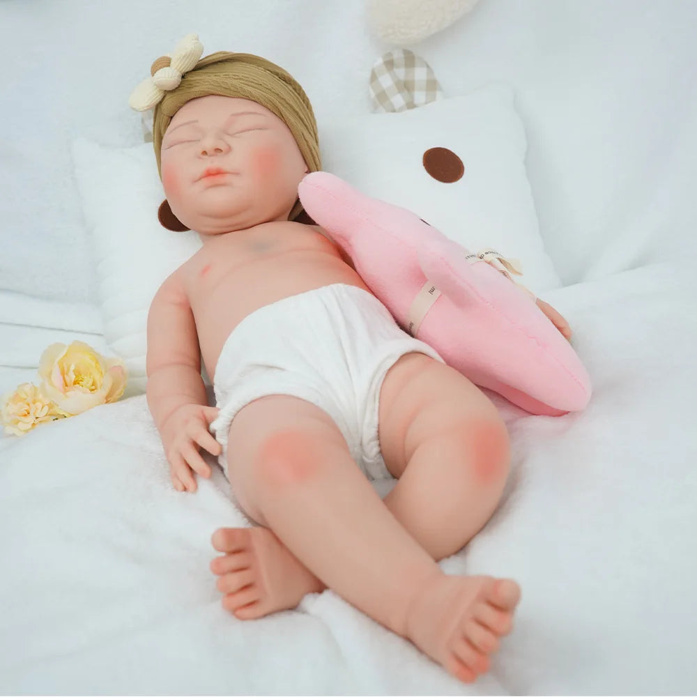 20.6-inch solid silicone baby girl weighing 3.9kg, ultra rare large-sized professional grade newborn, all details restored