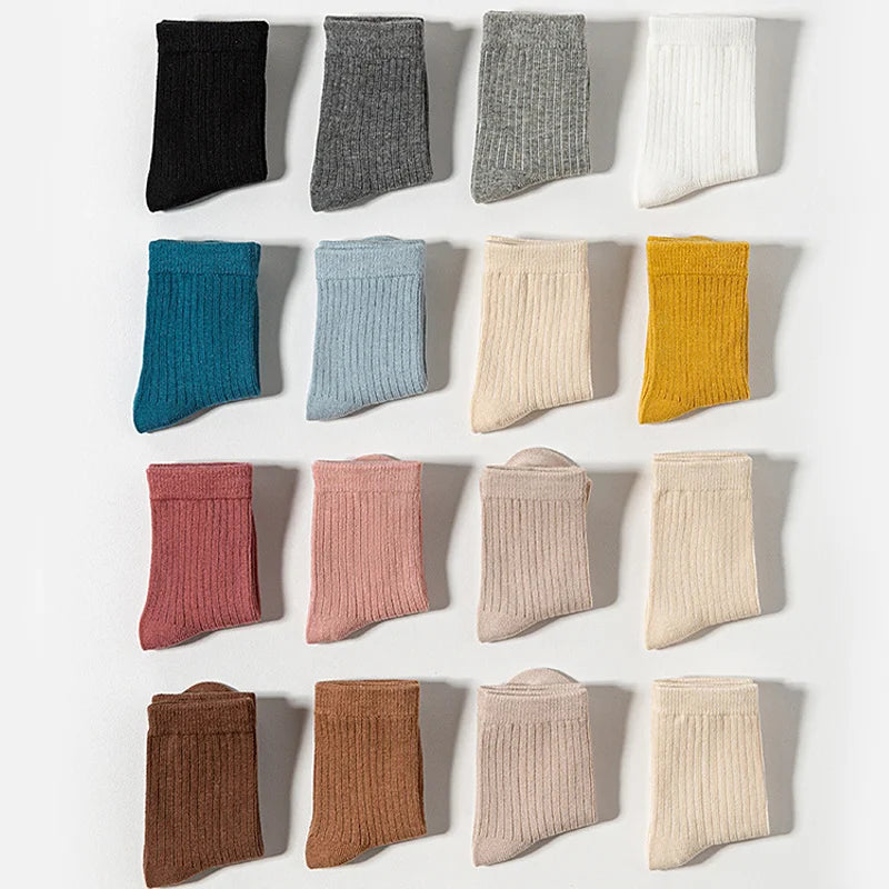 4/8 Pairs Lot Kid Sock for Girls Boys 2025 New Children Infant Colorful Rainbow Cotton Knitted Ankle Short Sock Fashion School