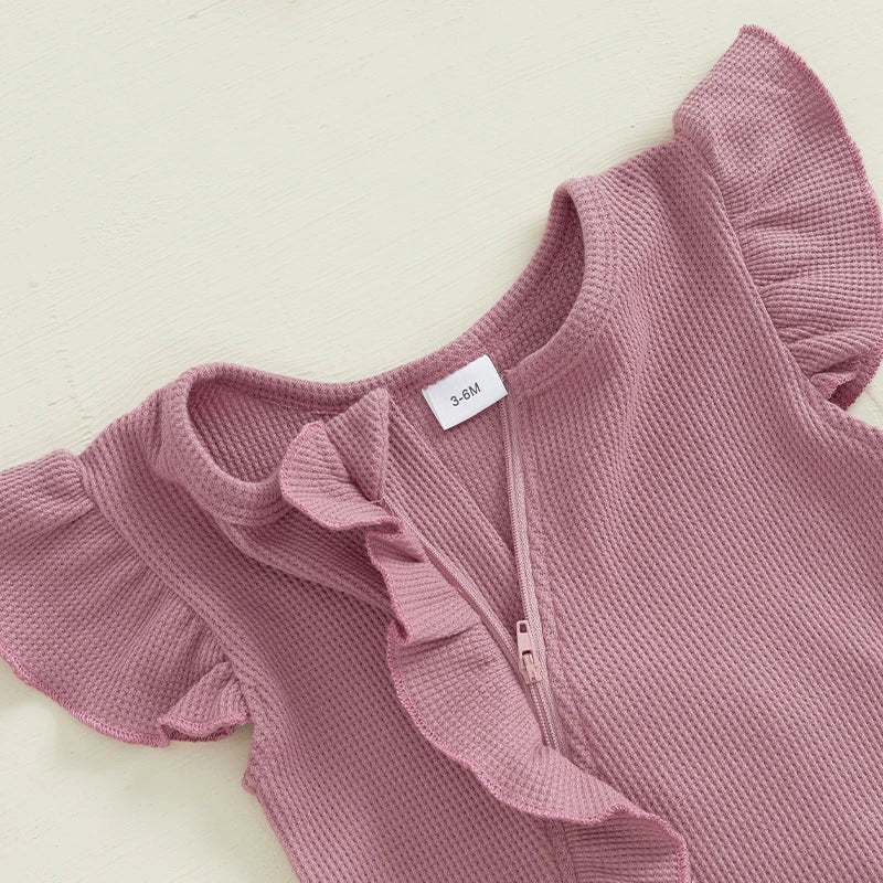 Toddler Girl 2-Piece Floral Print Romper with Matching Bow Headband Set Infant Summer Outfit Sleeveless Jumpsuit