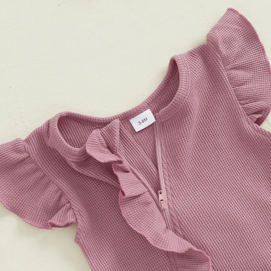 Toddler Girl 2-Piece Floral Print Romper with Matching Bow Headband Set Infant Summer Outfit Sleeveless Jumpsuit