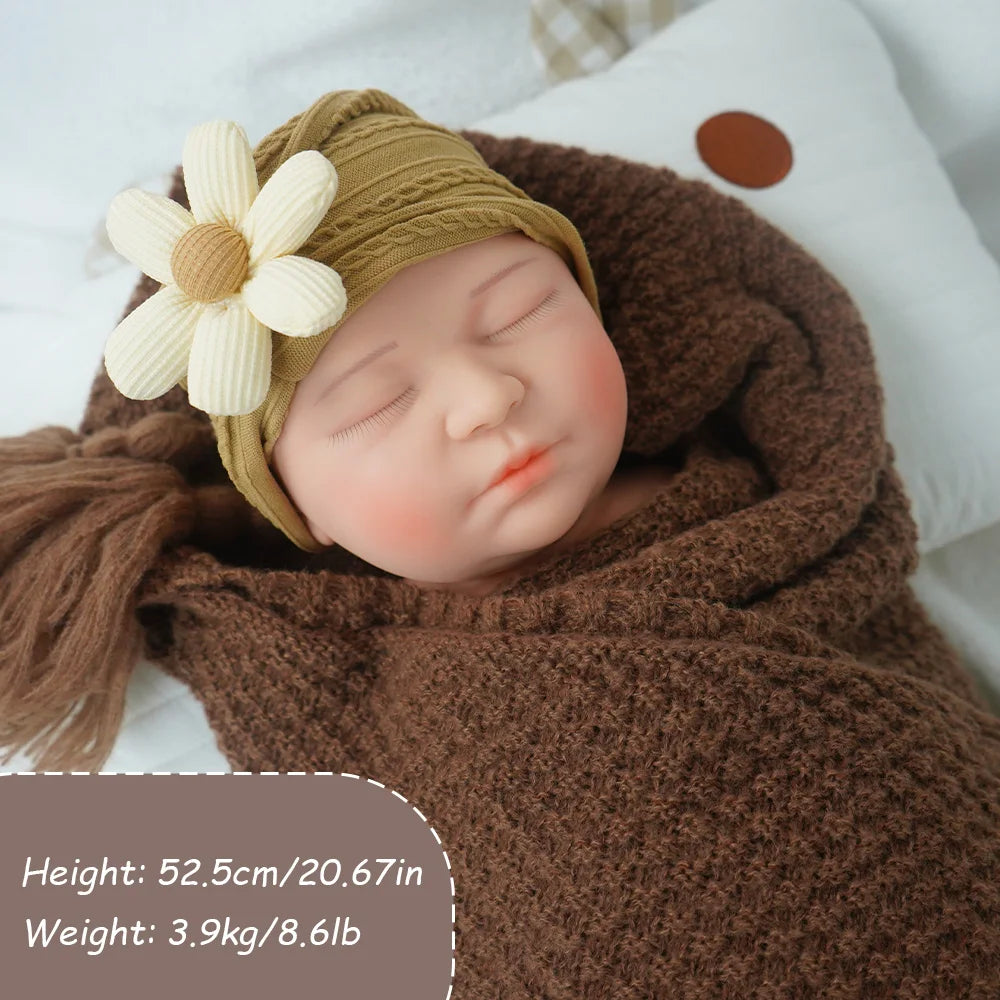 20.6-inch solid silicone baby girl weighing 3.9kg, ultra rare large-sized professional grade newborn, all details restored