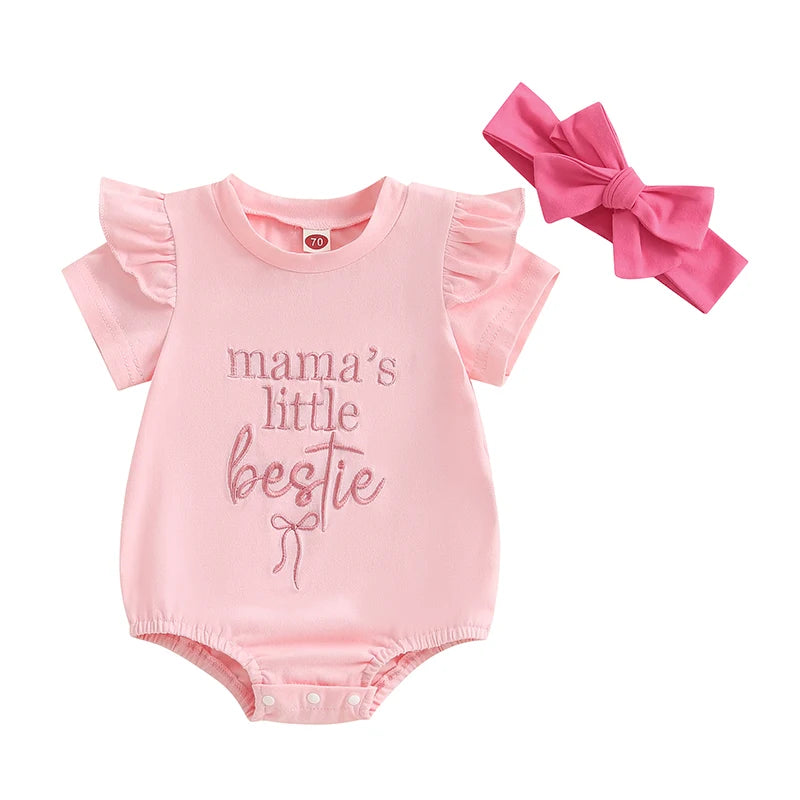 Adorable Infant Floral Print Sleeveless Romper with Matching Headband Set for a Stylish Summer Look