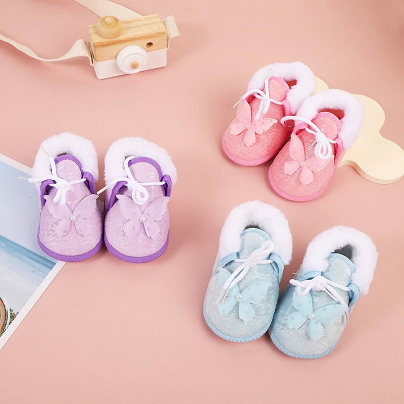 Cute Baby Girls Winter Boots Warm Fleece Lined Snow Shoes with Anti-Slip Sole for Toddlers in Cold Weather