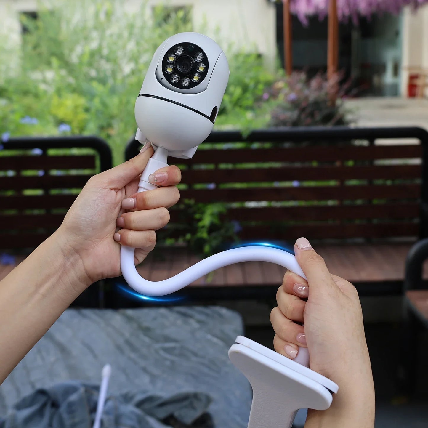 No Punch Portable Clip Mount Webcam Stand For Baby Bed Monitor Camera Holder Home Flexible Twist Mounting Kit Attaches to Crib