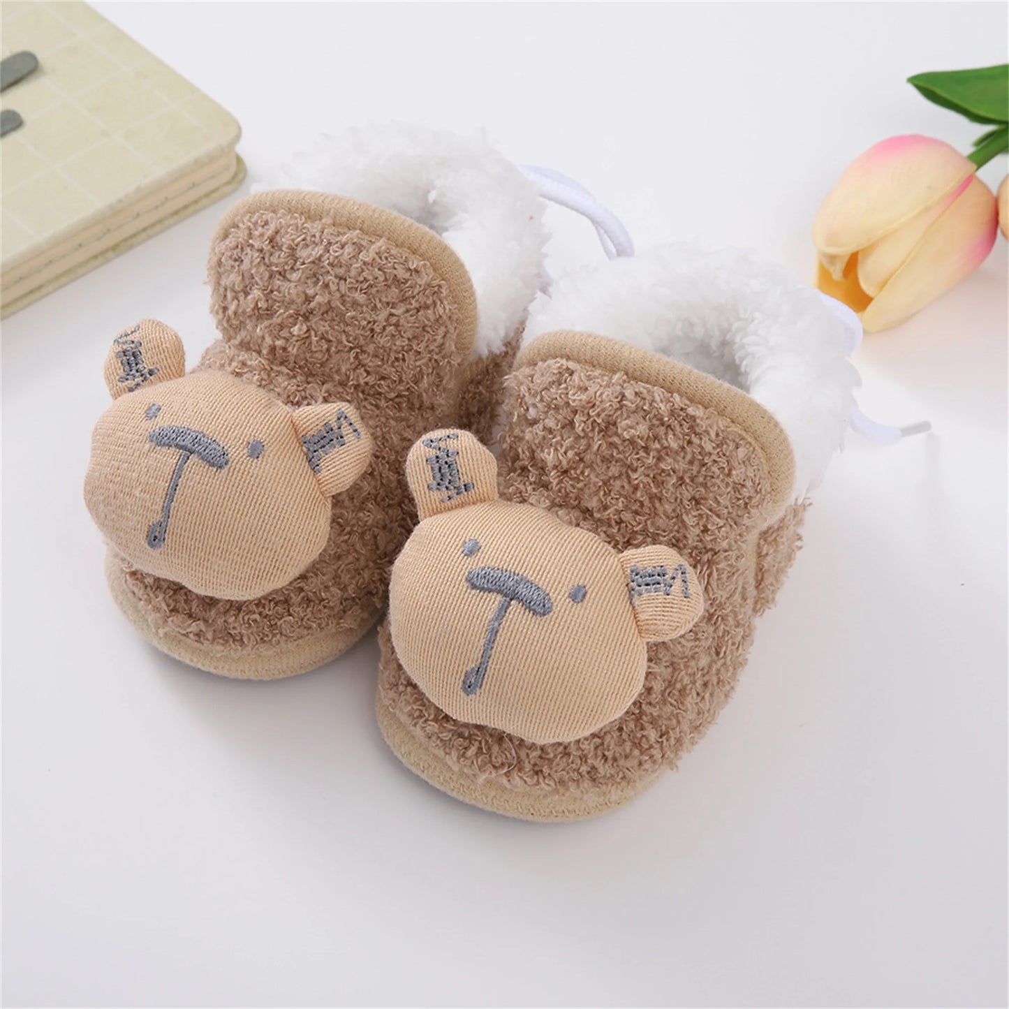 Infant Snow Boots Cozy Soft Sole Anti-Slip Winter Shoes for Babies First Walker Toddler Shoes for Boys and Girls