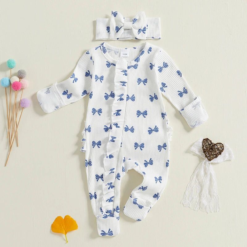 Adorable Baby Girl 3Pcs Winter Outfits Floral Print Hooded Jacket with Pants and Headband Set Infant Clothing