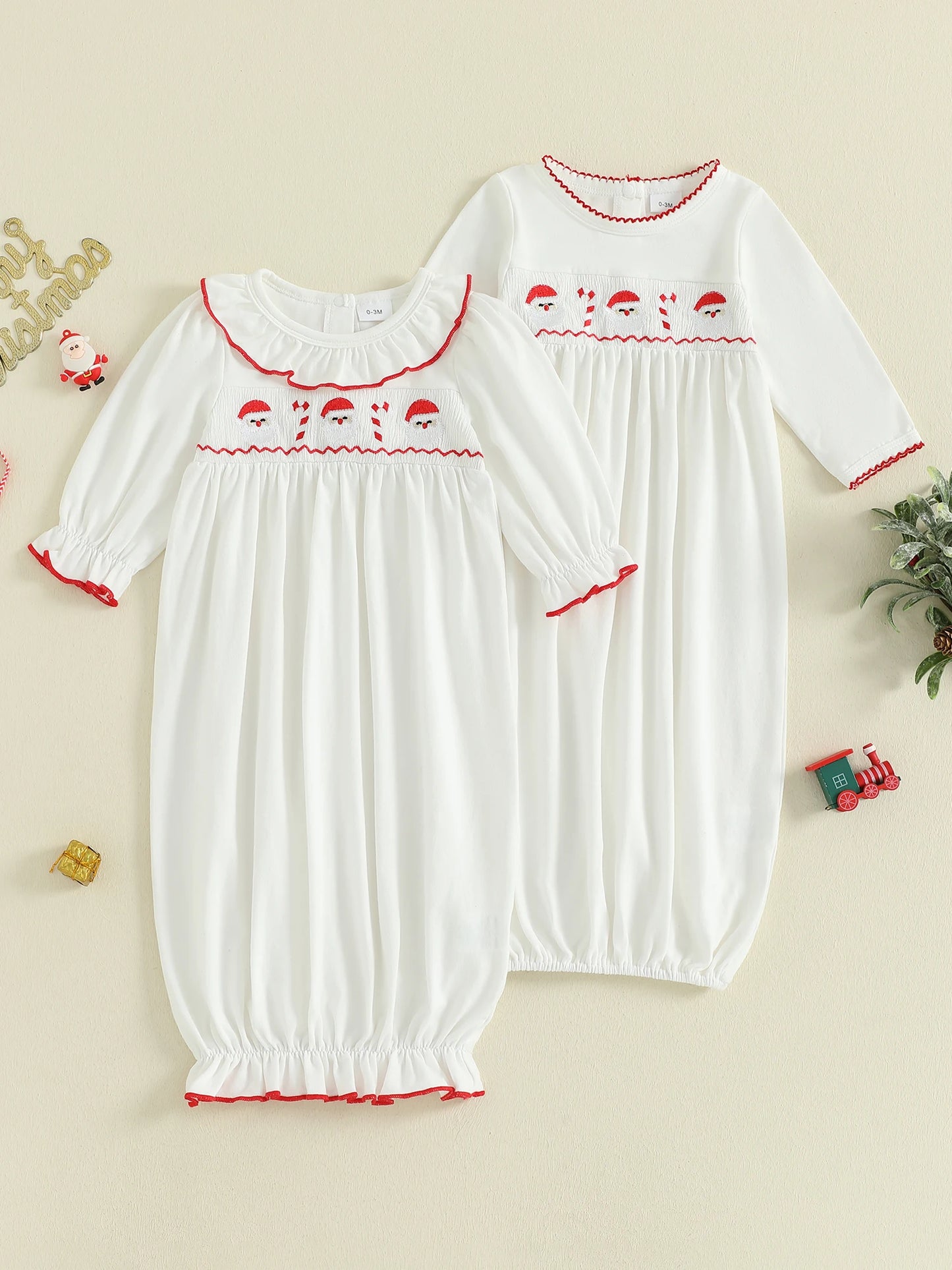 Infant Sleep Sack for Boys Girls Winter Holiday Long Sleeve Wearable Nightgown Newborn Pajama Gown for Christmas