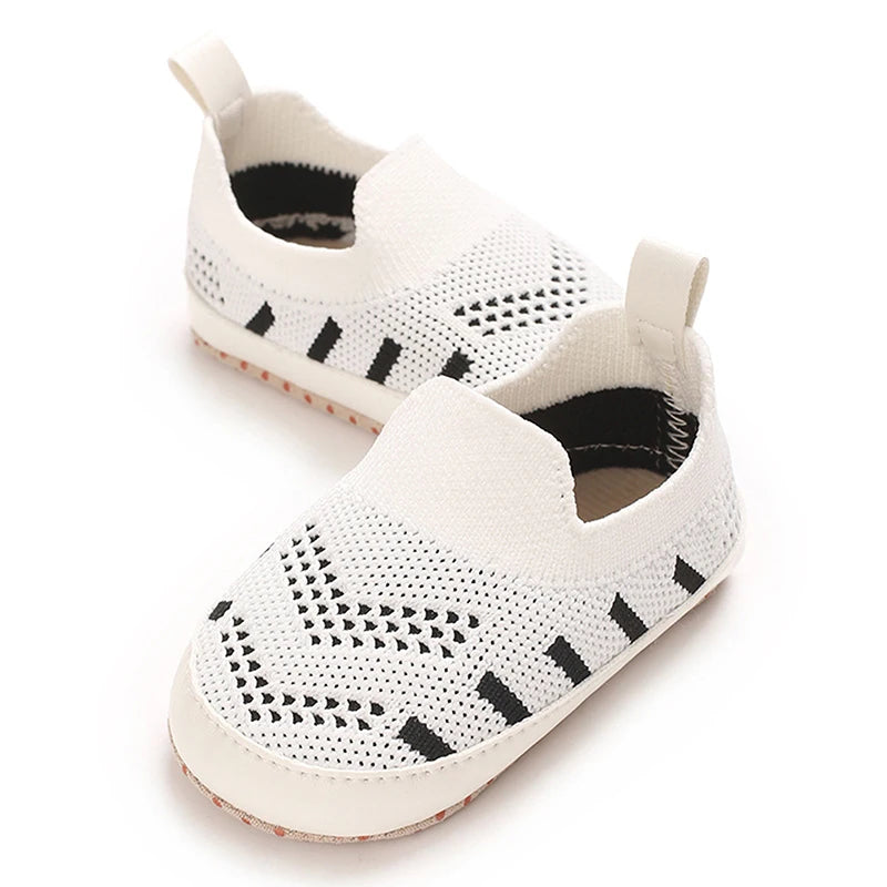 Toddler Canvas Sneakers Colorful Striped Slip-on Shoes Lightweight Breathable Soft Sole Casual Shoes for Summer Autumn