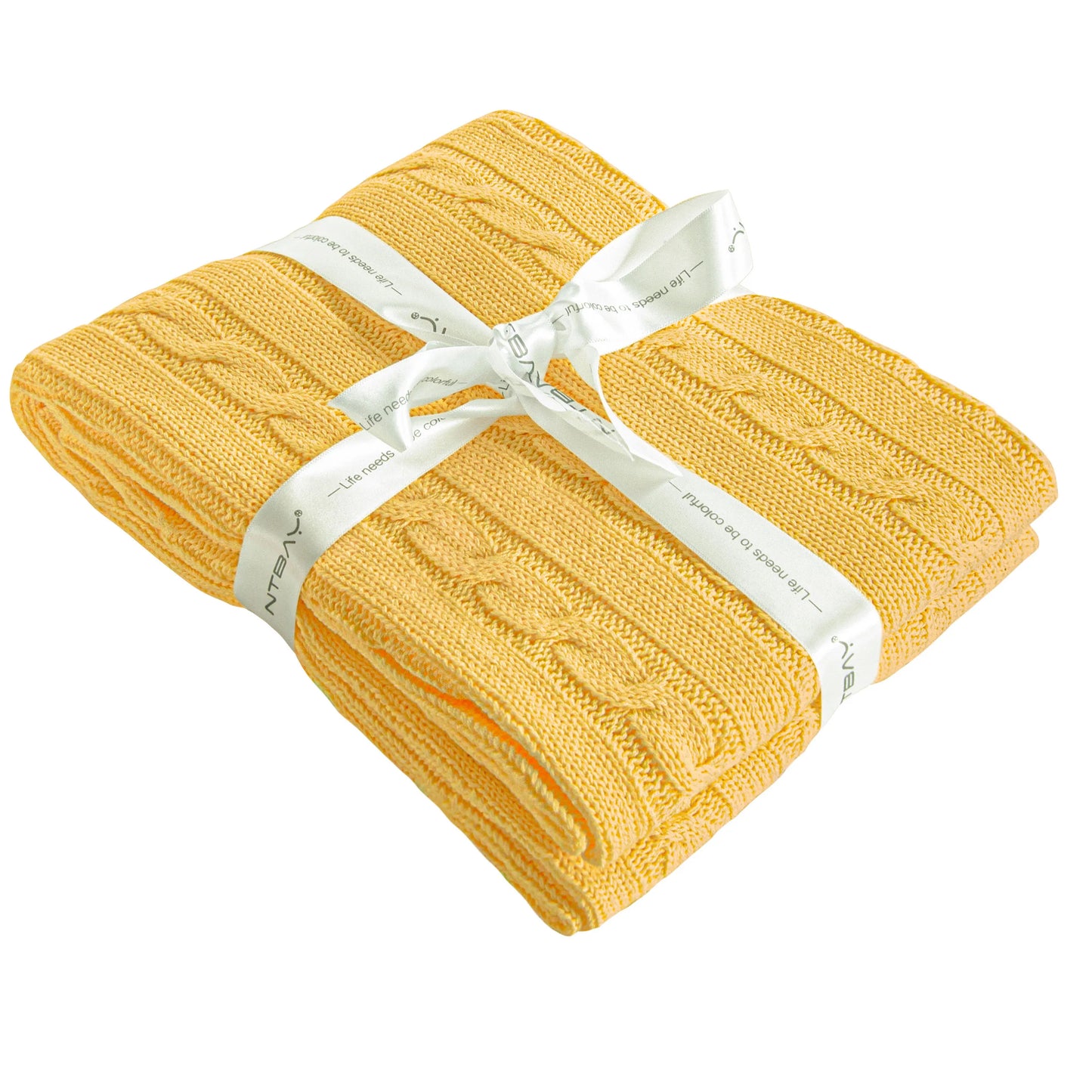 Ntbay 100% Cotton Cable Knit Toddler Blanket, Soft Warm Unisex Baby Blanket for Crib