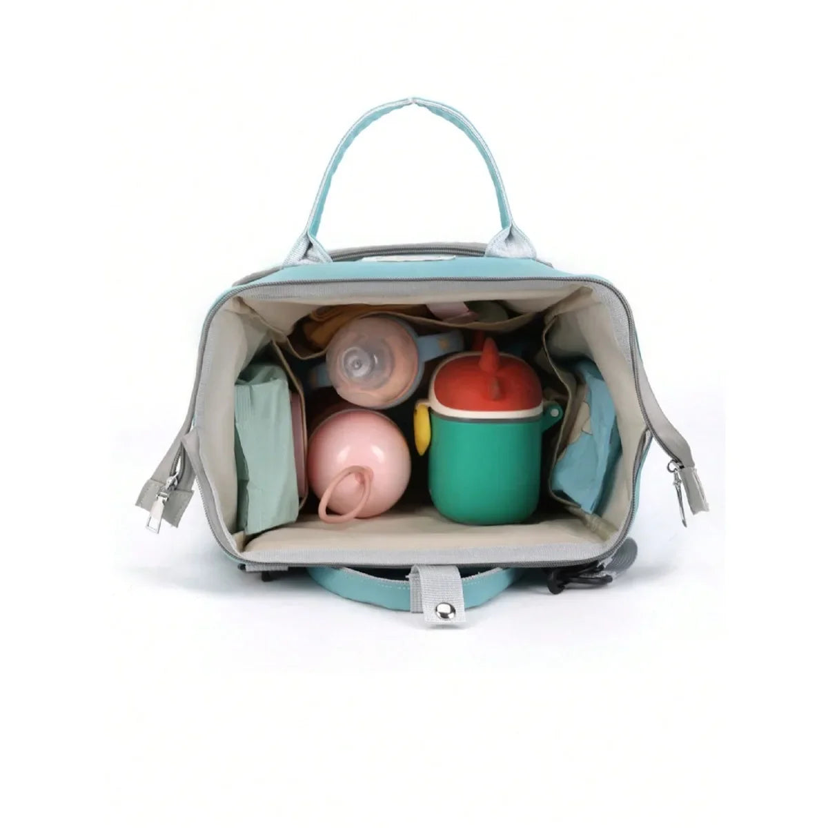 Bear Print Diaper Bag Backpack for Mom Dad, Fashionable Mommy Bag with Insulate Pocket, Large Capacity Diaper Bag for  Boy Girl