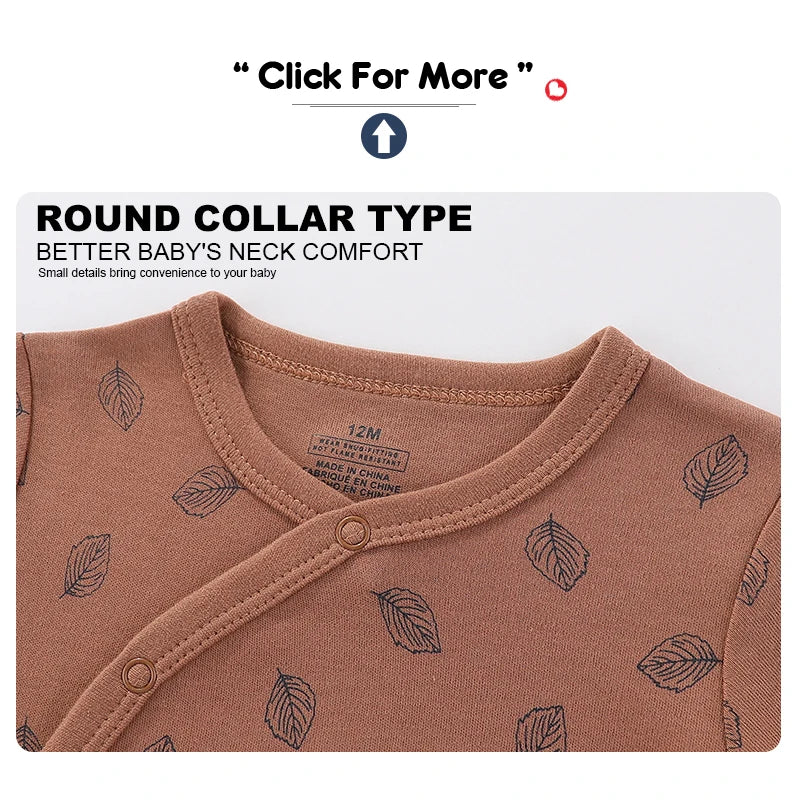 3 Pcs Autumn Winter Fashion Unisex Long Sleeve Casual Soft Comfort Baby Boy Girl Romper Newborn Shower Gifts