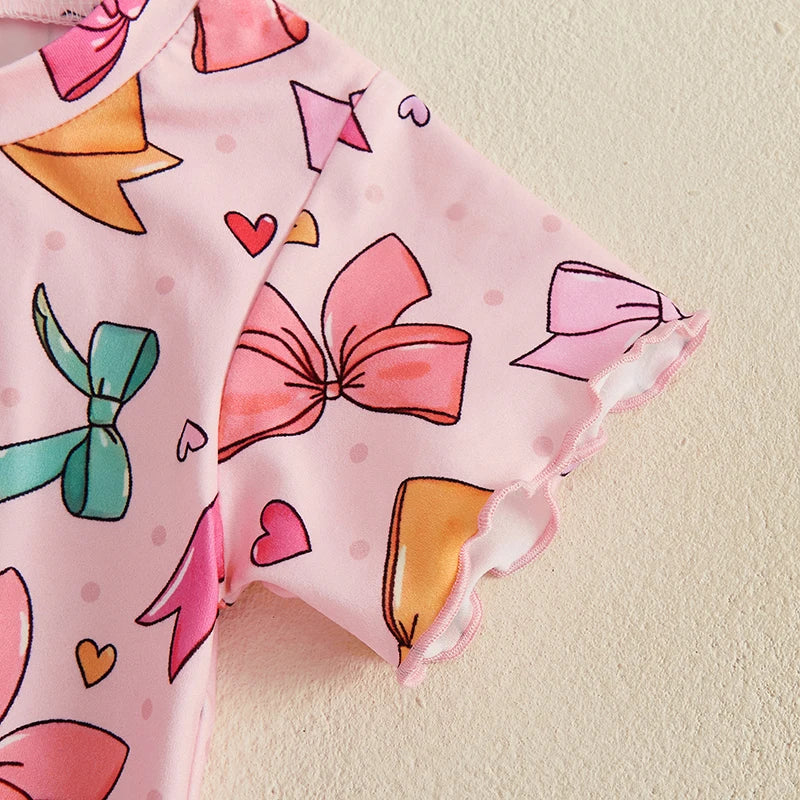 Adorable Baby Girl Floral Ruffle Sleeveless Romper Jumpsuit Headband 2Pcs Outfit Set for Summer Beach Party