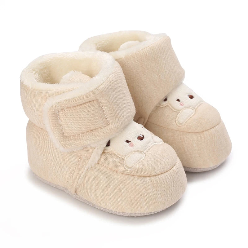 Winter Baby Boots Cartoon Soft Sole Anti-Slip Warm Toddler Shoes Boys Girls Cute Infant Walking Booties"