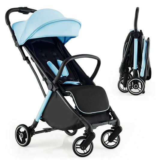 Lightweight Baby Stroller, Compact Travel for Airplane, Fits Airplane Cabin & Overhead, One-Hand Gravity Fold, Self-Standing