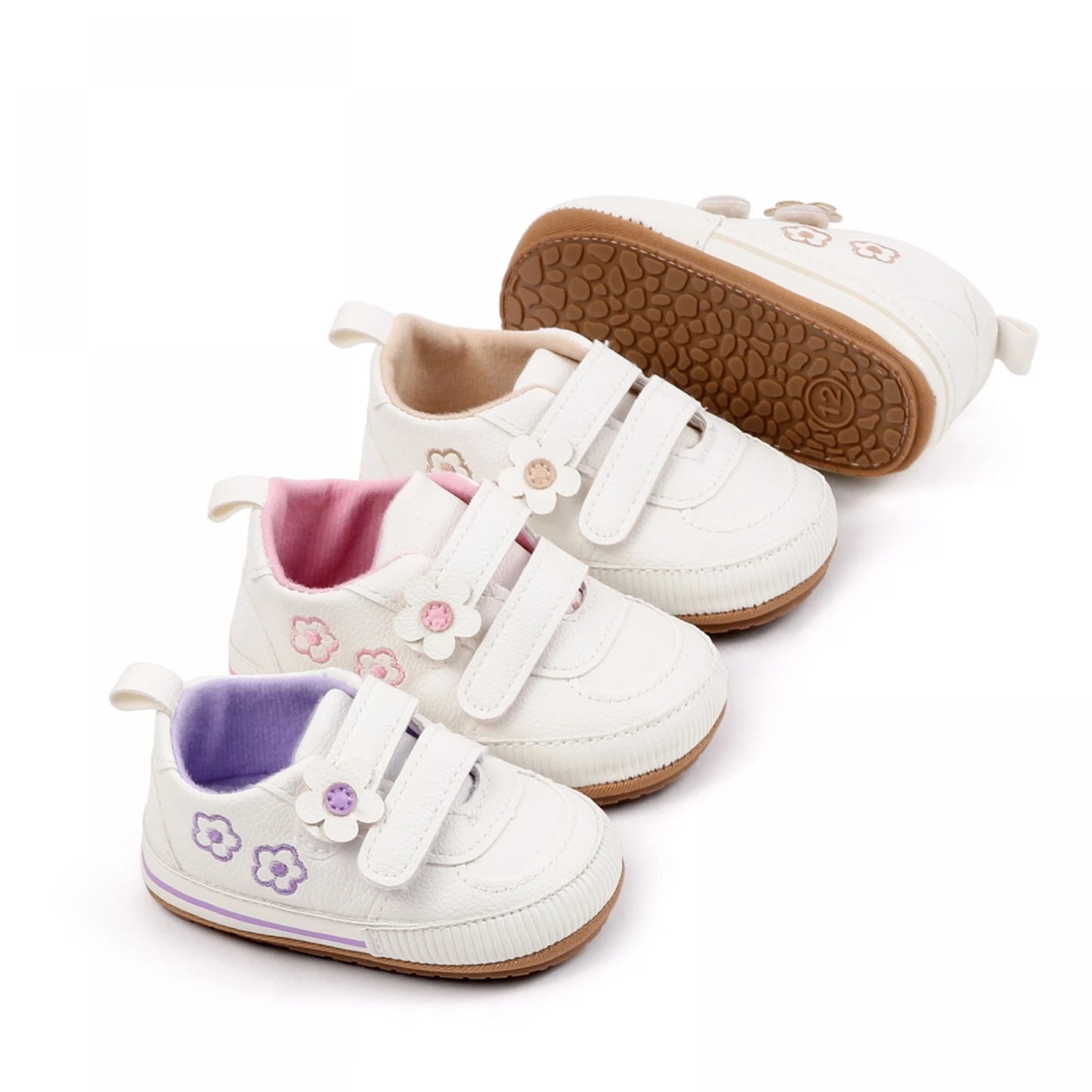 Toddler Girls Cute Bowknot Mary Jane Flats Soft Sole Non-Slip Princess Shoes with Hook and Loop Closure