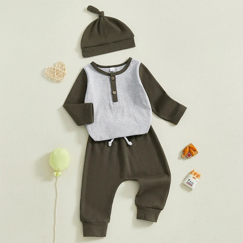 Toddler Girl Clothing Set Floral Print Long Sleeve Top and Pants with Headband 3 Piece Outfit for Fall Winter