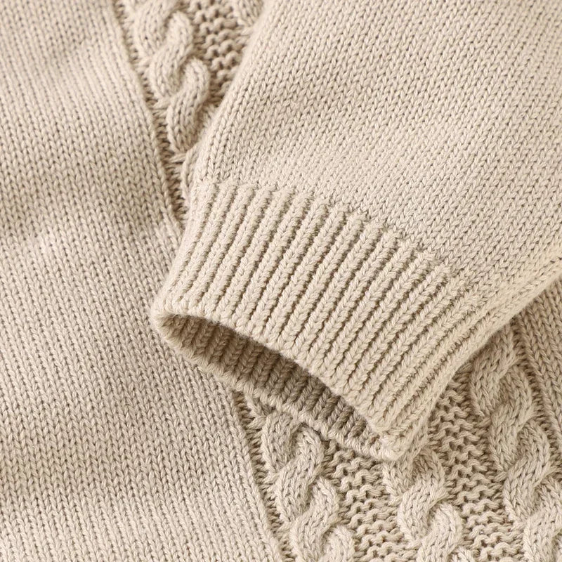 Autumn Winter Baby Knitted Hooded Rompers 0-18m, Long Sleeve Warm Jumpsuits for Infant Toddler Boys & Girls