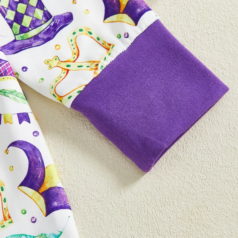 Adorable Unicorn Print Hooded Romper with Matching Booties and Mittens for Infants and Toddlers