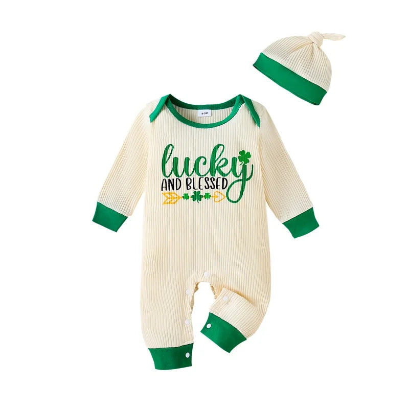 Infant Boys 2-Piece Outfit Short Sleeve V-Neck Striped Bodysuit with Matching Shorts and Sun Hat for Summer Fun