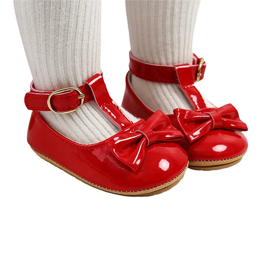 Cute Baby Girl s Glitter Sneakers with  Strap and Matching Bow Headband Set for Stylish Toddlers