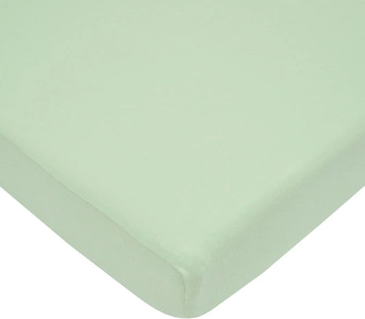 100% Natural Cotton Fitted Mini Crib Sheet 38" x 24" - Soft & Breathable for Pack N Play, Portable Crib, Boys & Girls