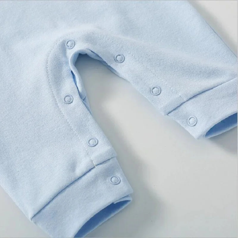 100% Cotton Baby Girl Jumpsuit Boy Rompers Solid Grows One-Pieces Newborn Sleepsuits Roupa de Bebe Jumpers Spring Autumn White