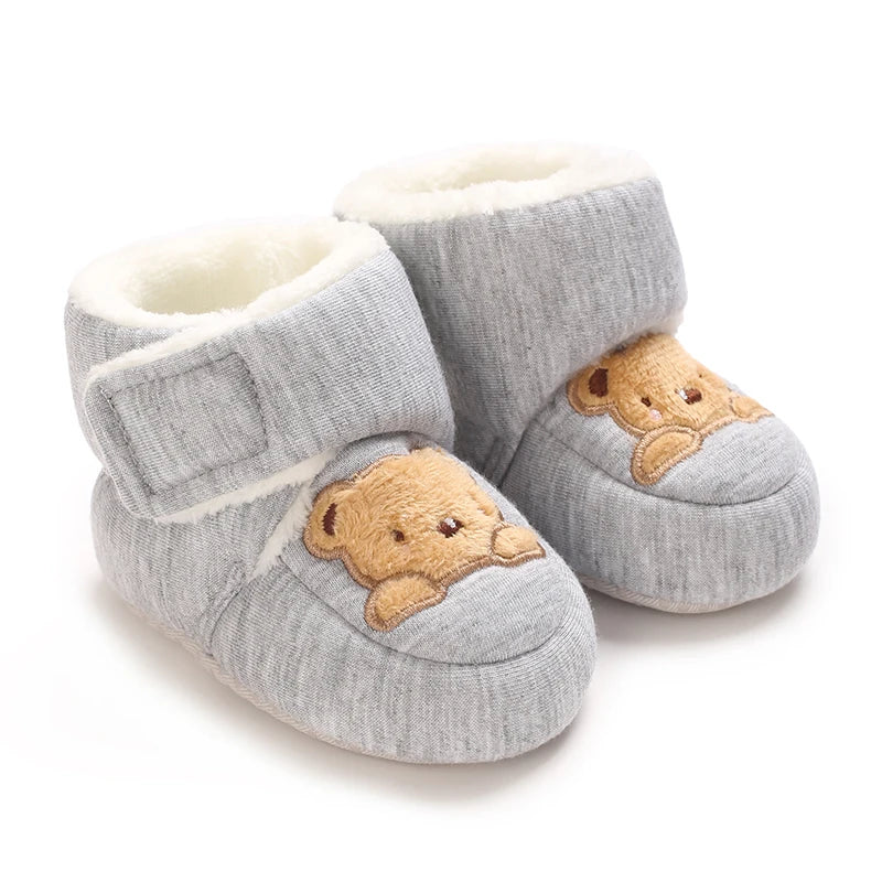 Winter Baby Boots Cartoon Soft Sole Anti-Slip Warm Toddler Shoes Boys Girls Cute Infant Walking Booties"