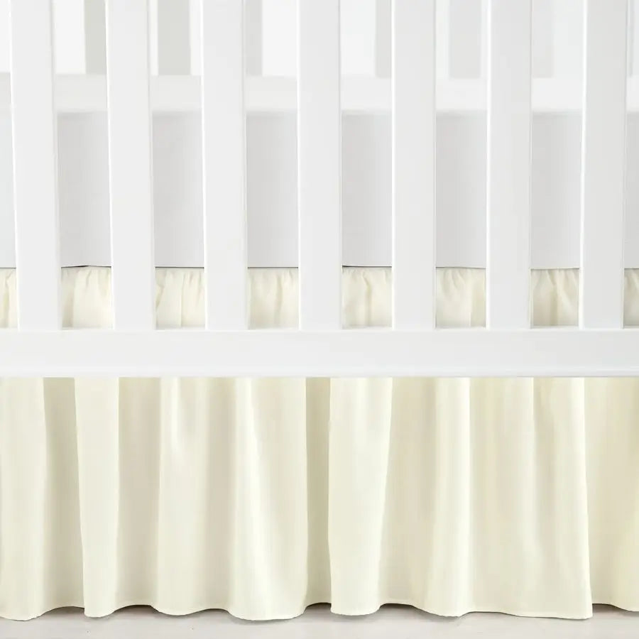 Ruffle Crib Skirt, 16 Drop, Ivory