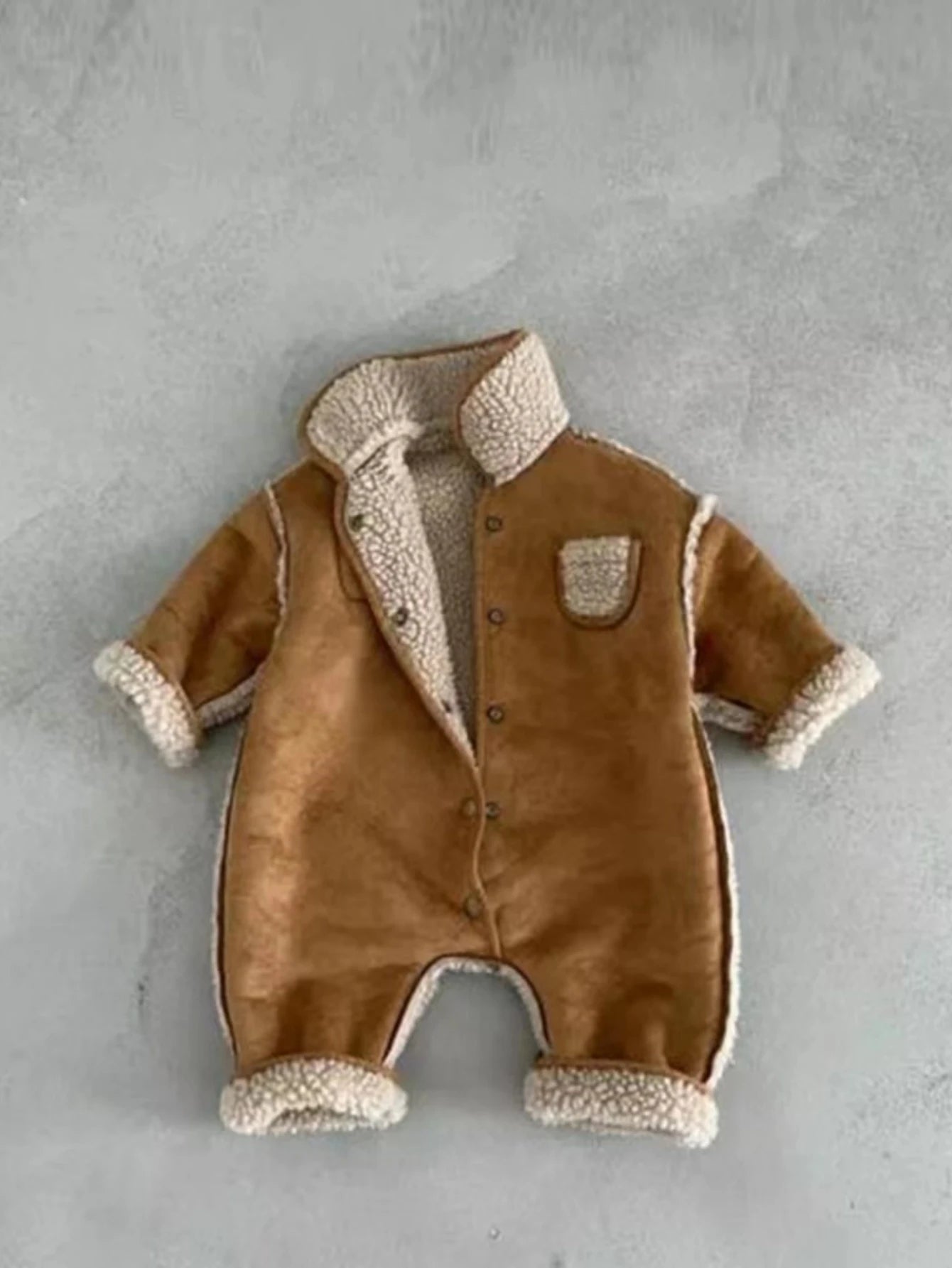 HY230198 Winter Romper Korean Style Plush Onesie for baby Cute Outfit for Crawling Toddler Boys And Girls Winter Clothes