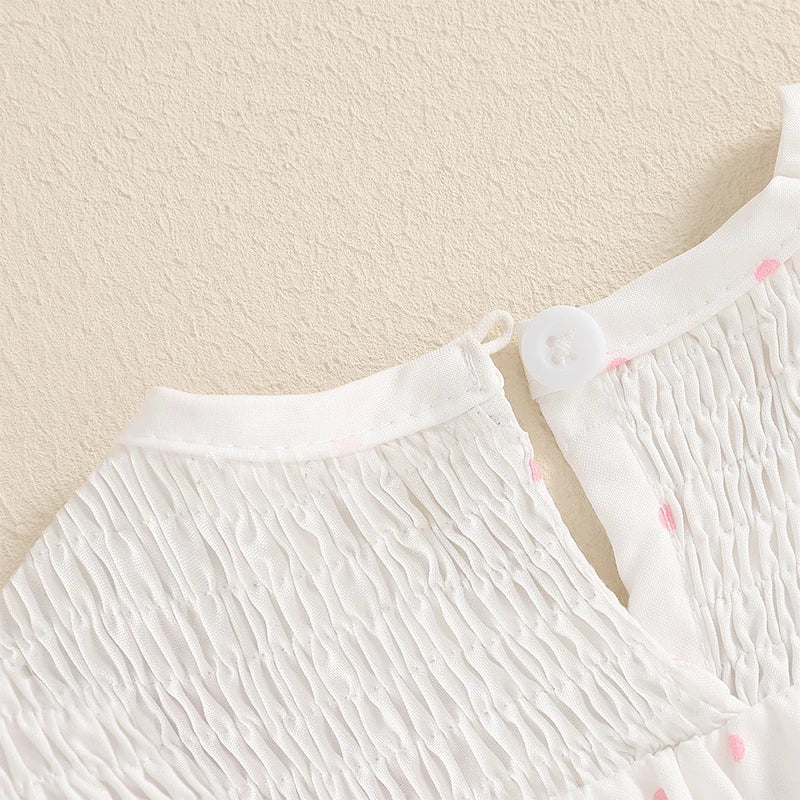 Adorable Baby Girls Rompers with Sweet Cupcake Embroidery and Flutter Sleeves - Perfect for Birthday Celebrations