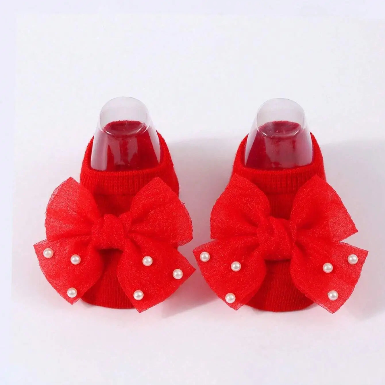 Soft Baby ulle Bow with Pearl Embellishments Socks  Ideal for Birthday & Photoshoot baby socks