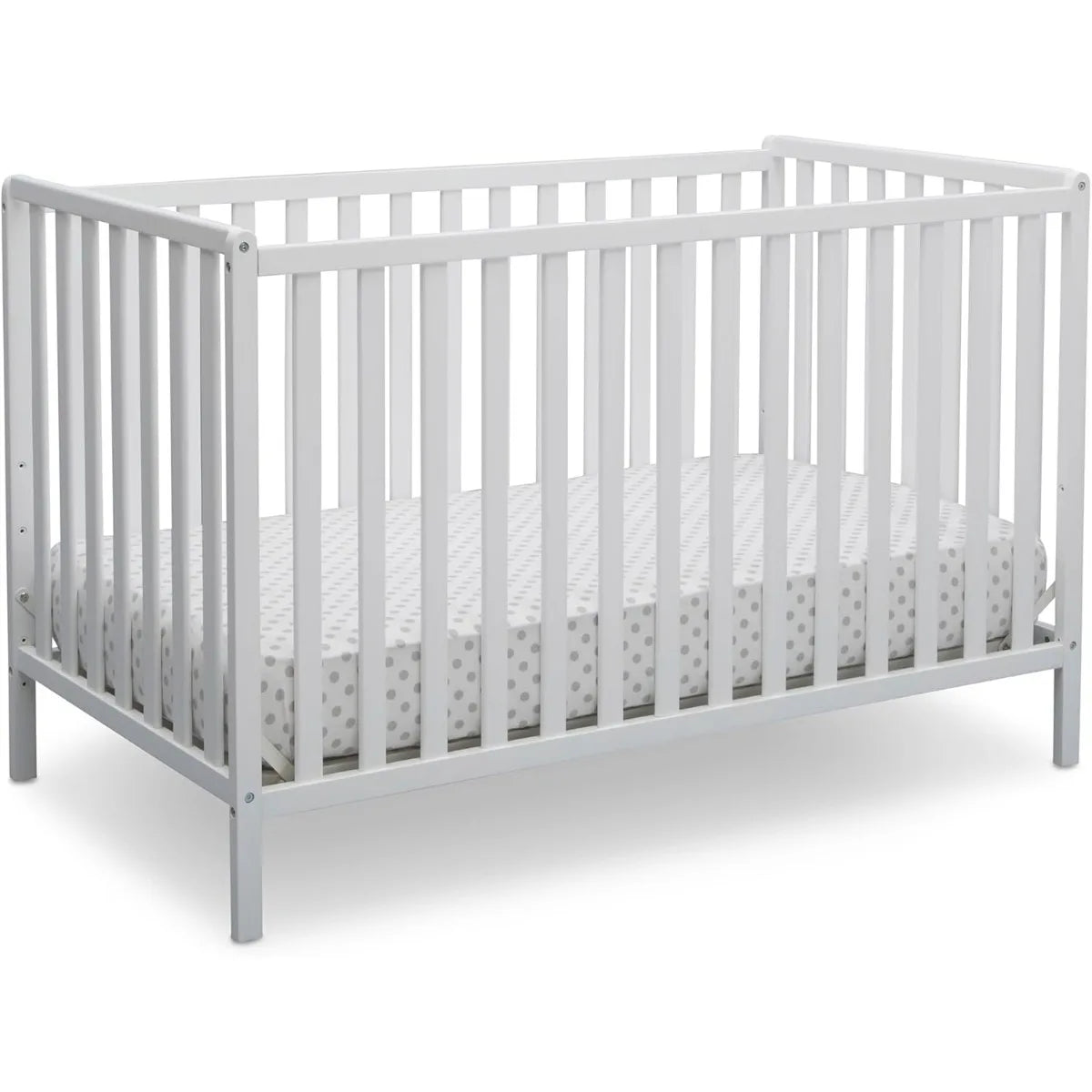 Children Heartland 4-in-1 Crib, Greenguard Gold Certified Convertible Baby Bed Bianca White